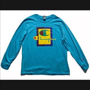 Champion Blue Long Sleeve Shirt Size X-Large